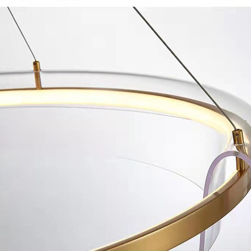Alonza Minimalist Annular Metal Pendant Light,Gold