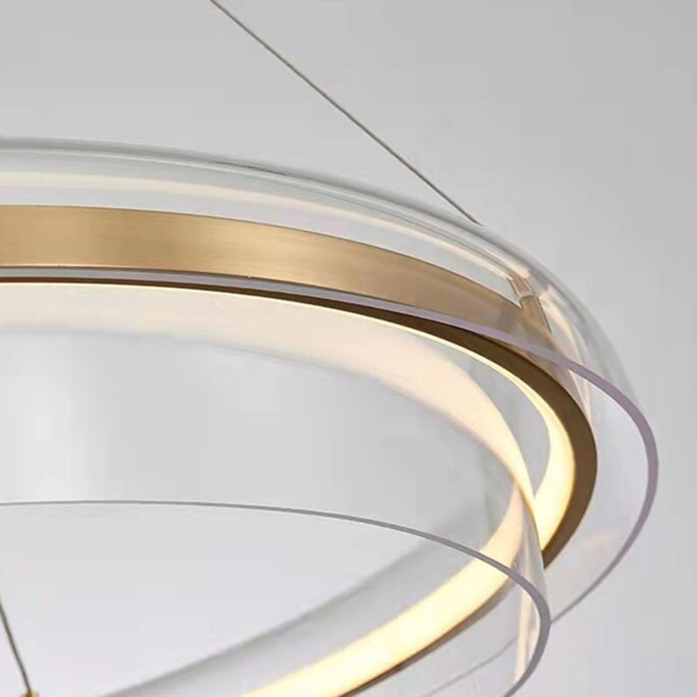 Alonza Minimalist Annular Metal Pendant Light,Gold