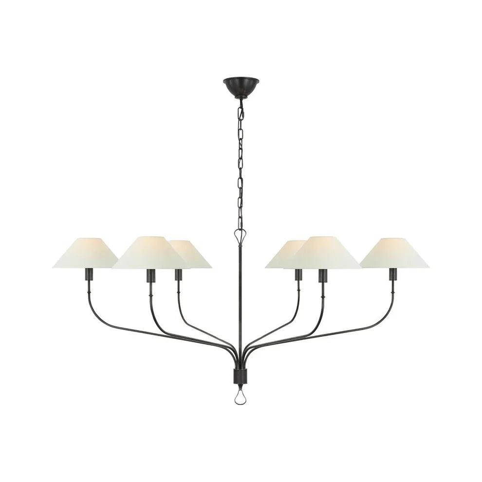Valerio Vintage Luxe Messing Stof Kroonluchter Lampenkap Woonkamer Eetkamer