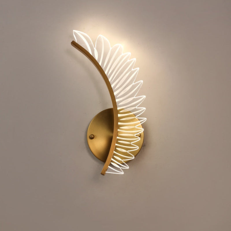 Kristy Moderne Wandlamp Metaal/Acryl Gouden Vleugels Design Sconce Voor Slaap/Woonkamer