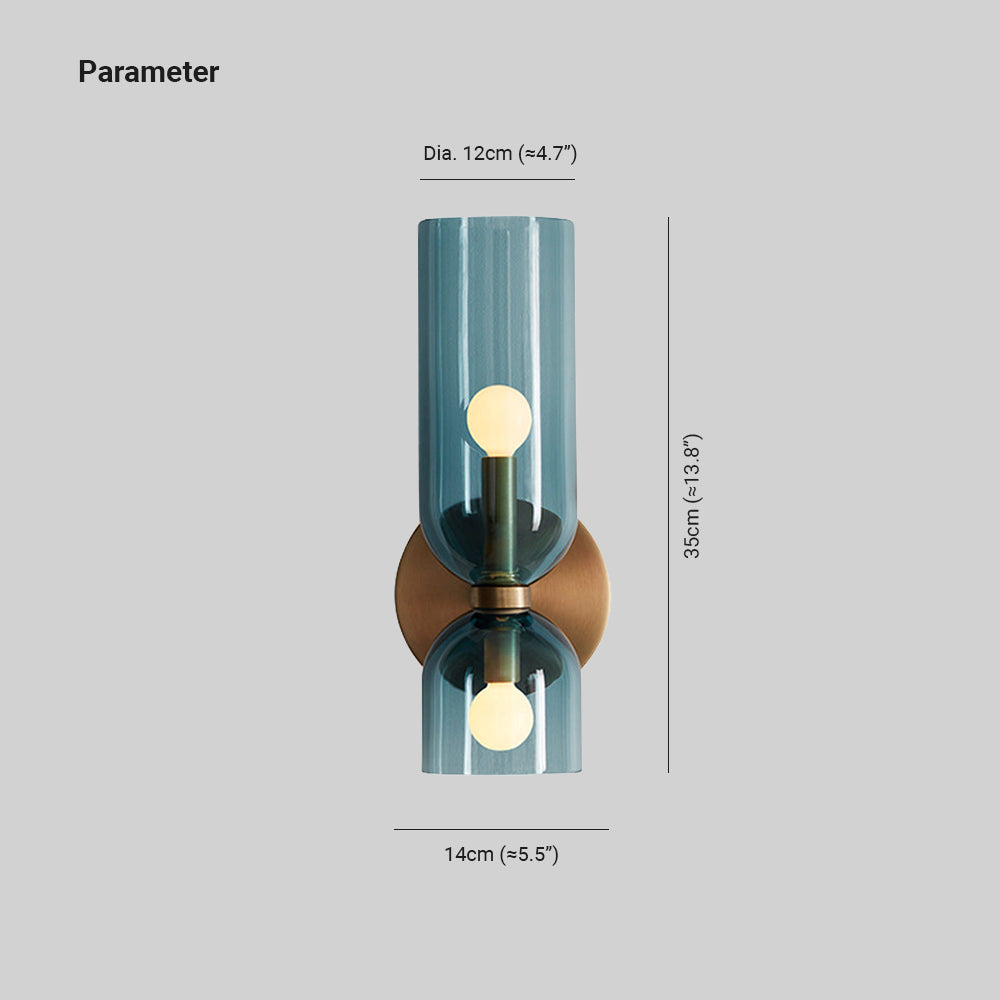 Hailie Moderne Slaapkamer Glas Wandlamp Sconce Blauw/Grijs/Wit