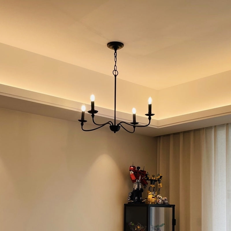 Valerio Vintage LED  Kroonluchter Zwart Goud Metaal Slaapkamer Woonkamer