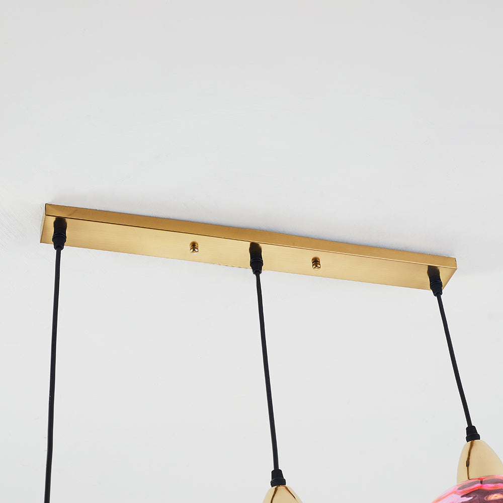 Hailie Modern Waterrimpeling Cluster 3 Hoofd Hanglampen Glas Woonkamer