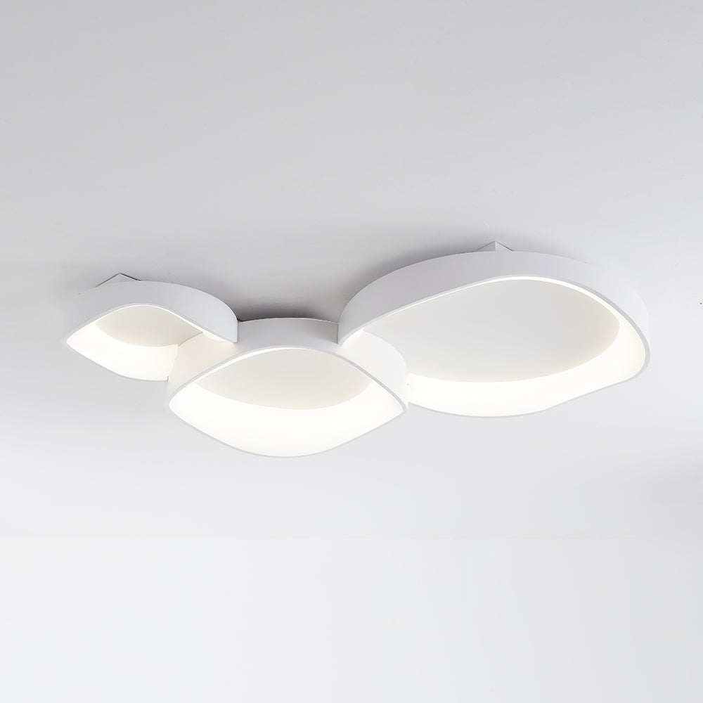 Alonza Modern Wave Flush Mount Ceiling Light, Living Room, White