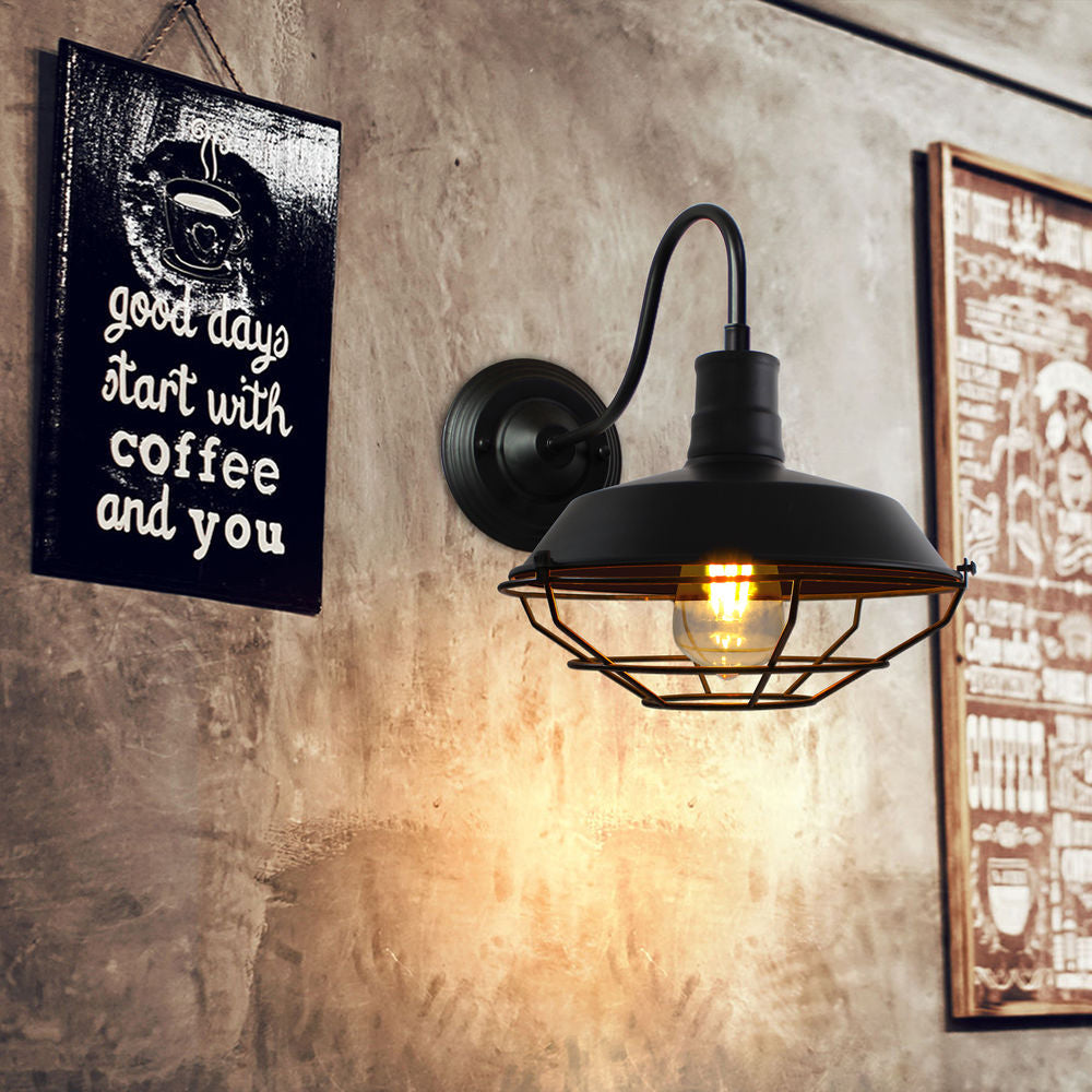 Valerio Wall Lamp Vintage/Antique, Metal, Black, Hallway