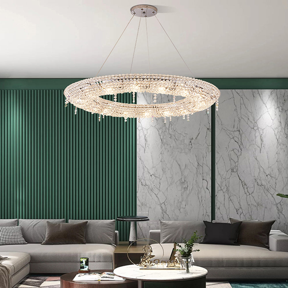 Kristy Moderne Ronde LED Hanglamp Metaal/Crystal Transparant Slaap/Woon/Eetkamer