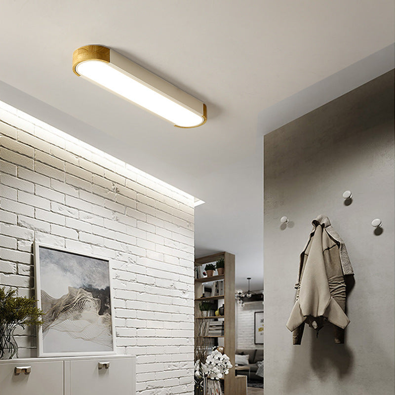 Morandi Design LED Plafondlampen Aangenaam Wit/Grijs/Groen Hout/Acryl Eetkamer