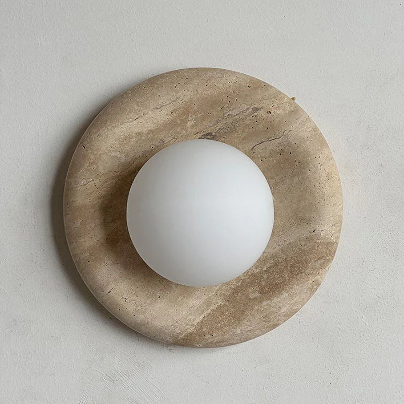 Elif Modern Ronde Marmer Wandlamp Lampenkap Slaapkamer Woonkamer