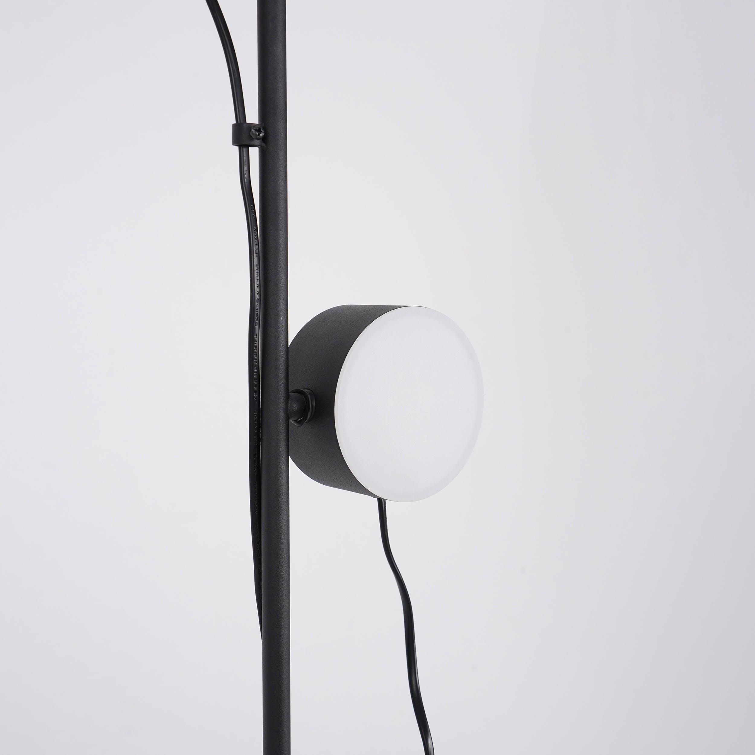 Elio Design Cilindrisch/Lineair Modern Vloerlamp, Metaal, Zwart, Slaapkamer