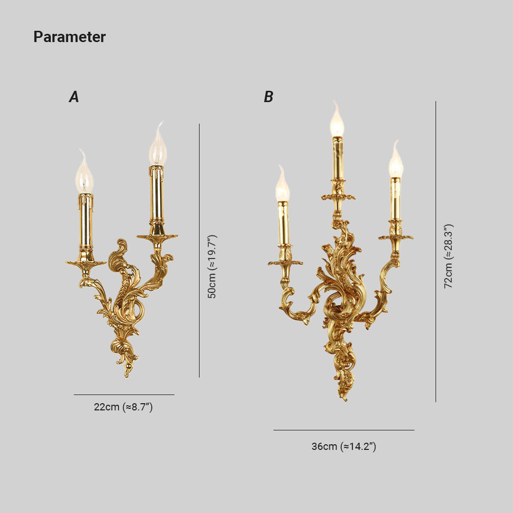 Valerio Vintage Paleis Kaars Wandlamp Woonkamer Slaapkamer Badkamer