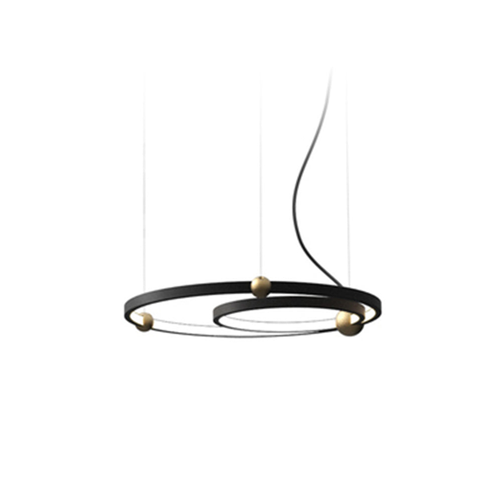 Alonza Minimalist Ring Metal Pendant Light, Black