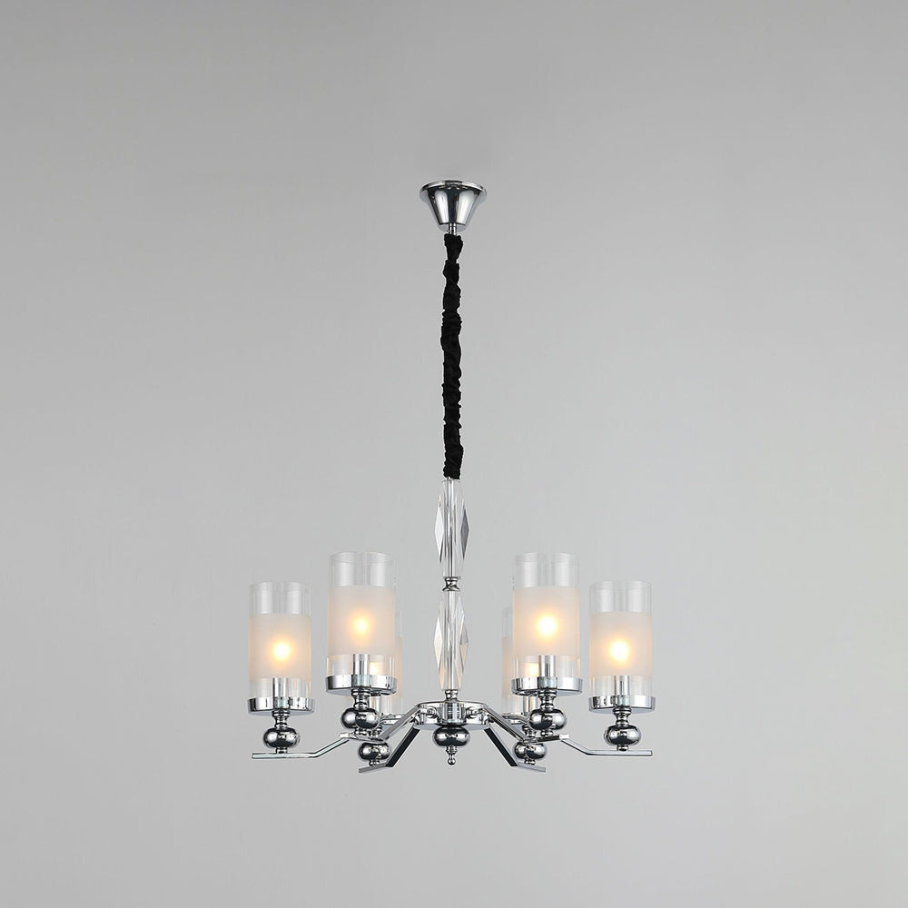 Valerio Retro Design Hanglamp/wandlamp Zilveren Metaal/Glazen Woonkamer