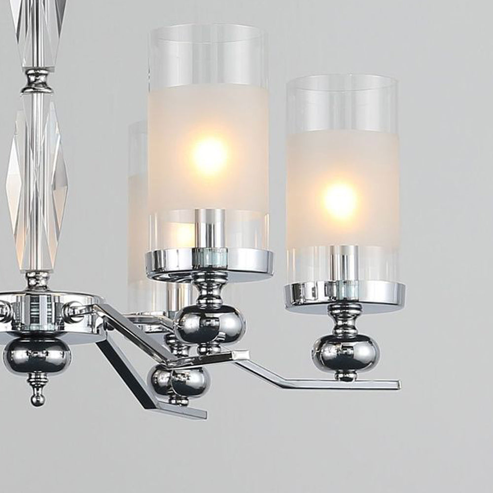 Valerio Retro Design Hanglamp/wandlamp Zilveren Metaal/Glazen Woonkamer