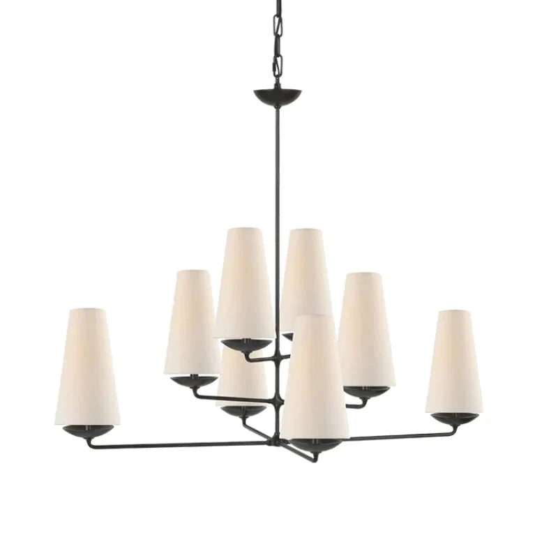 Hugo Design LED Kroonluchter Wit Zwart Metaal Slaap/Woon/Keuken