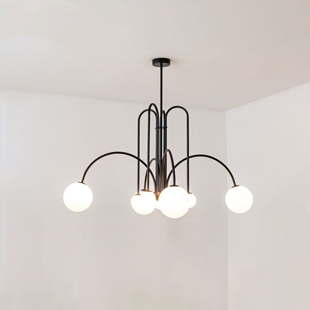 Elio Moderne Met Dubbele Laag Glas Wit/Zwarte Hanglamp, Woonk/Eetk/ Slaapkamer