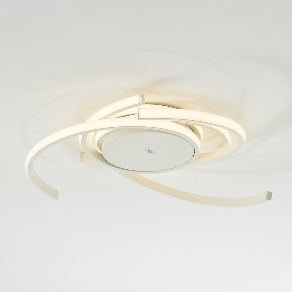 Lacey Ronde LED Plafondlampen Wit Zwart Silica Gel Metaal Woonkamer