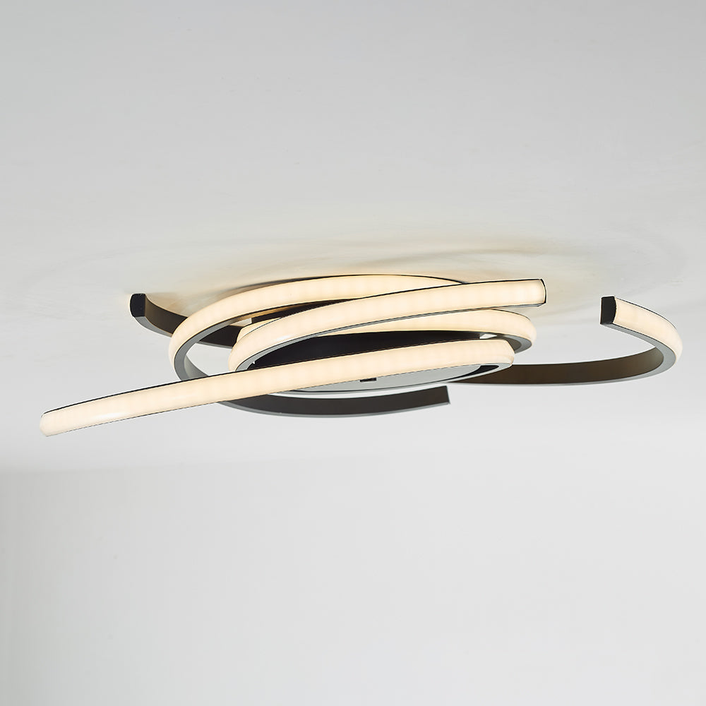 Lacey Ronde LED Plafondlampen Wit Zwart Silica Gel Metaal Woonkamer