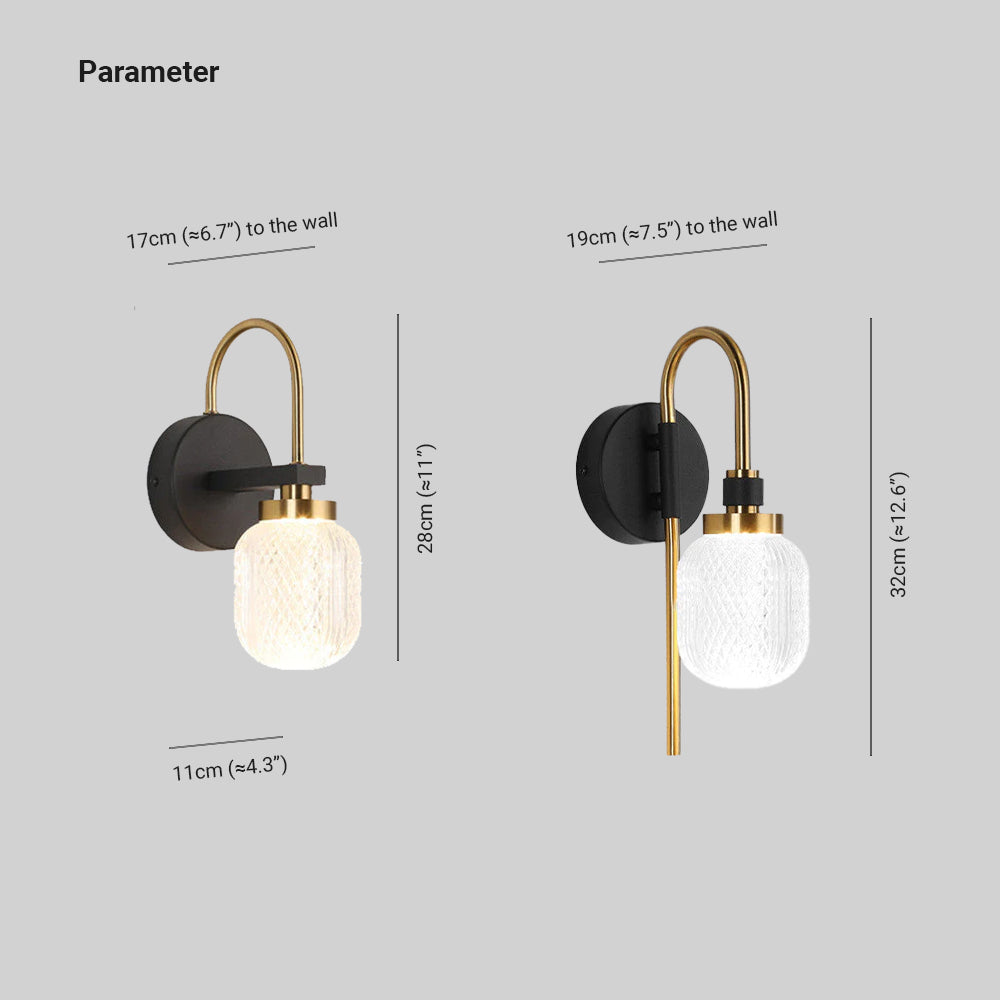 Orsini Vintage Kleine LED Wandlampen Wit Metaal Slaapkamer Woonkamer