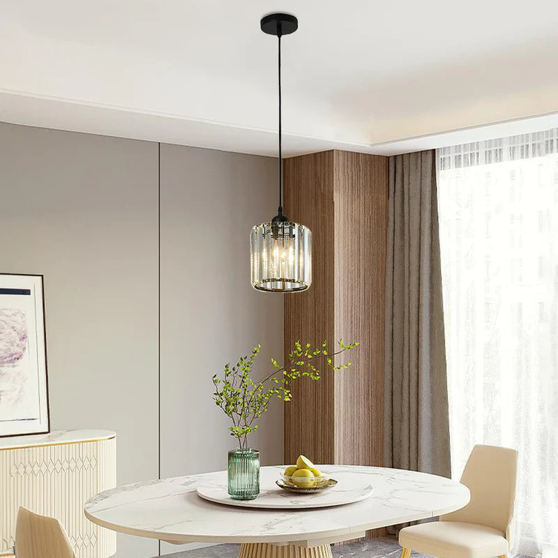 Herbert Moderne Cluster Cilinder Hanglampen Zwart Goud Glas Eetkamer