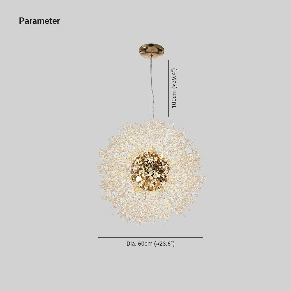 Lili Elegante Paardenbloem Hanglampen Goud Chroom Metaal Slaapkamer