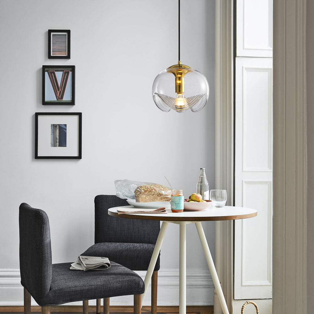 Hailie Moderne Golf Duidelijk Metaal Glas Hanglampen Slaapkamer