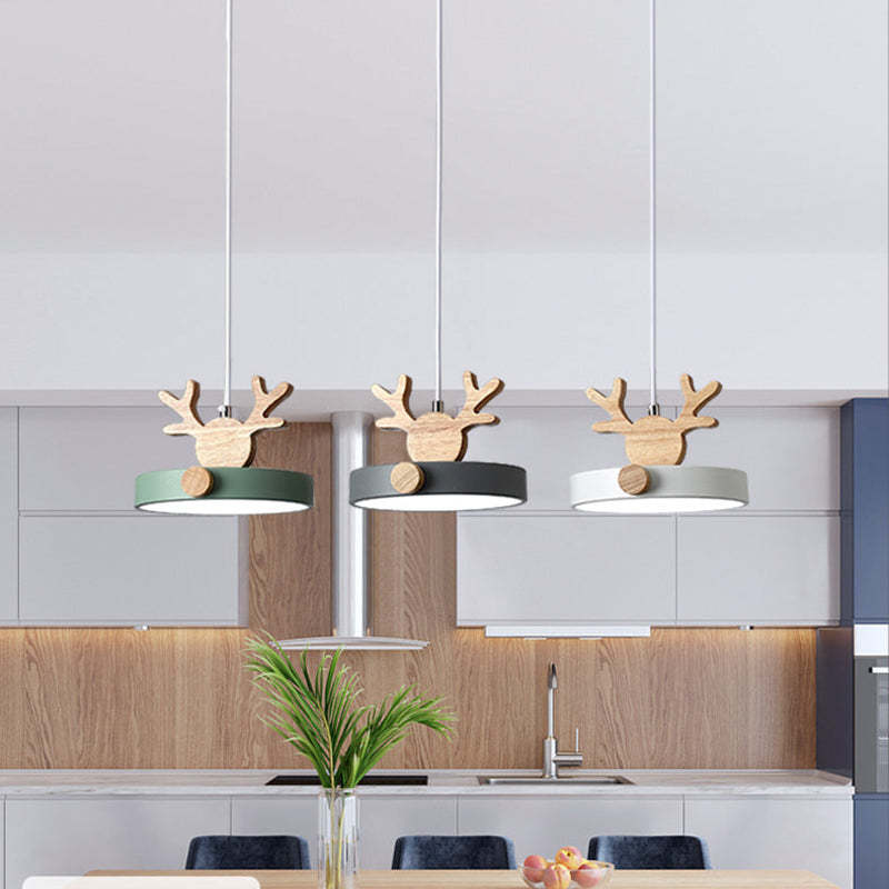 Morandi Modern Deer Antler LED Kroonluchter Hout Slaapkamer Woonkamer Eetkamer