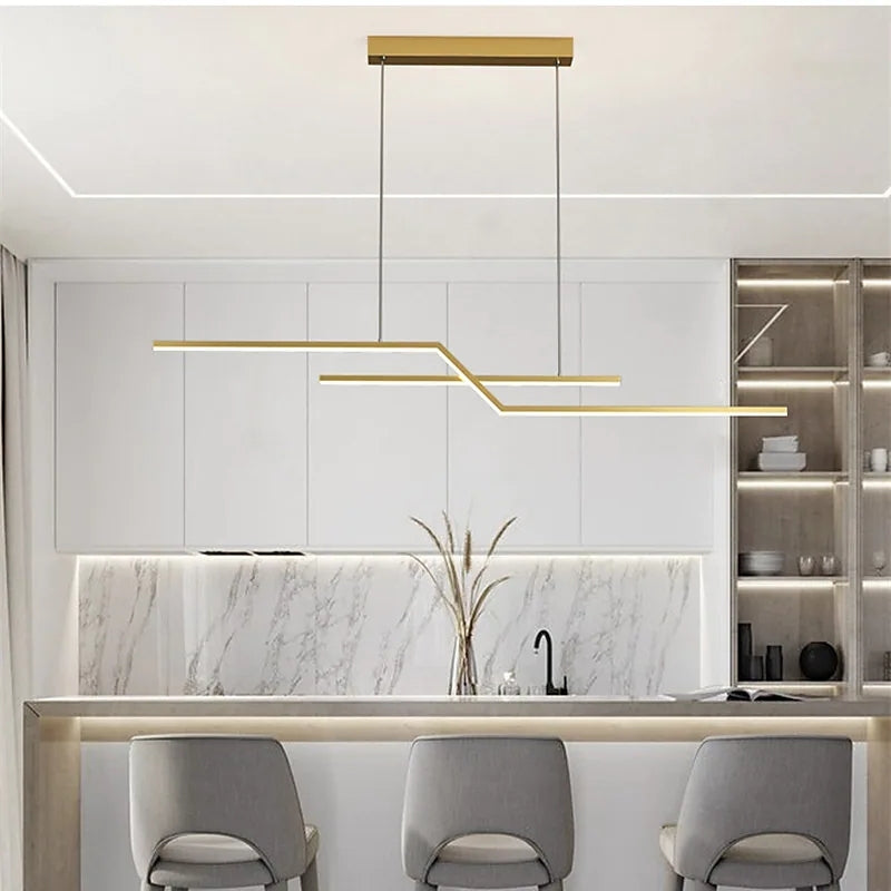 Louise Moderne Polyline Hanglampen Zwart Goud Metaal Woonkamer Slaapkamer