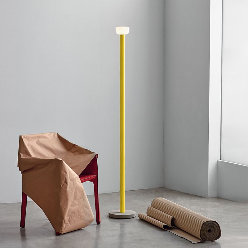 Elio Minimalistisch LED Vloerlampen Zwart Wit Geel Metaal Glas