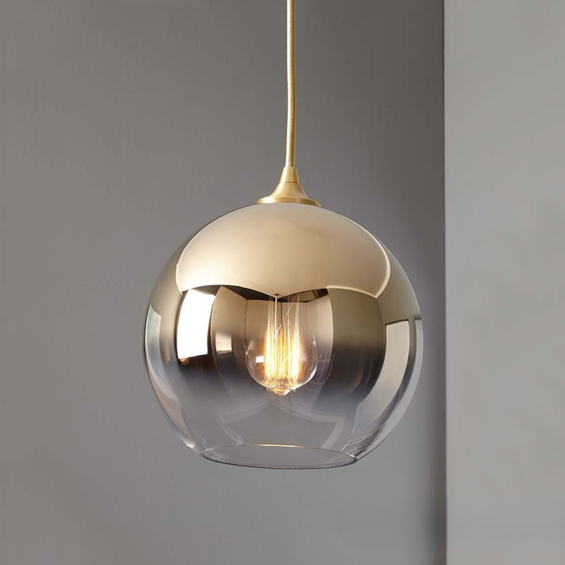 Levy Modern Sferisch Hanglampen Goud Zilver Glass Woonkamer