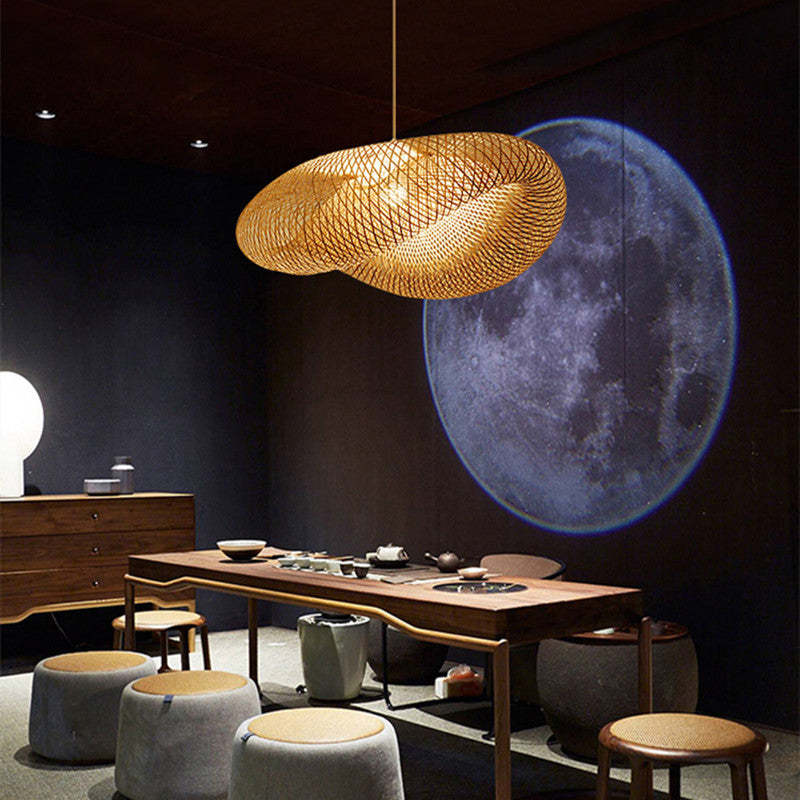 Muto Design LED Hanglamp Bollen Bamboe Slaapkamer/Woonkamer/Eetkamer