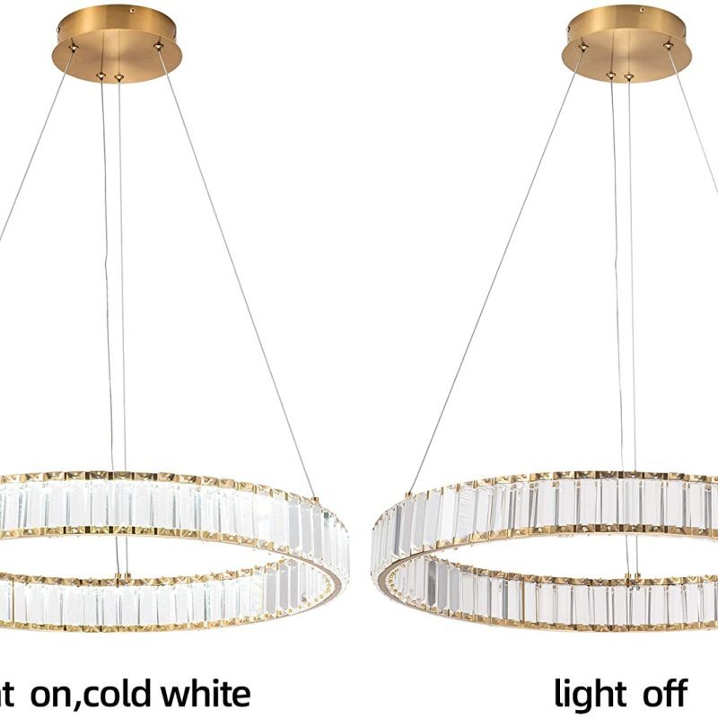 Marilyn Moderne Ronde LED Hanglamp Metaal/Kristal Goud Slaapkamer/Woonkamer/Eetkamer
