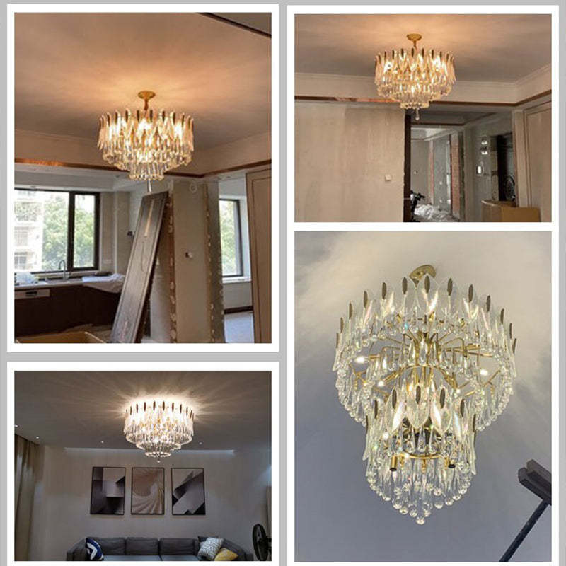 Marilyn Luxe Veerkracht  Kroonluchter Metaal Kristal Woonkamer Eetkamer