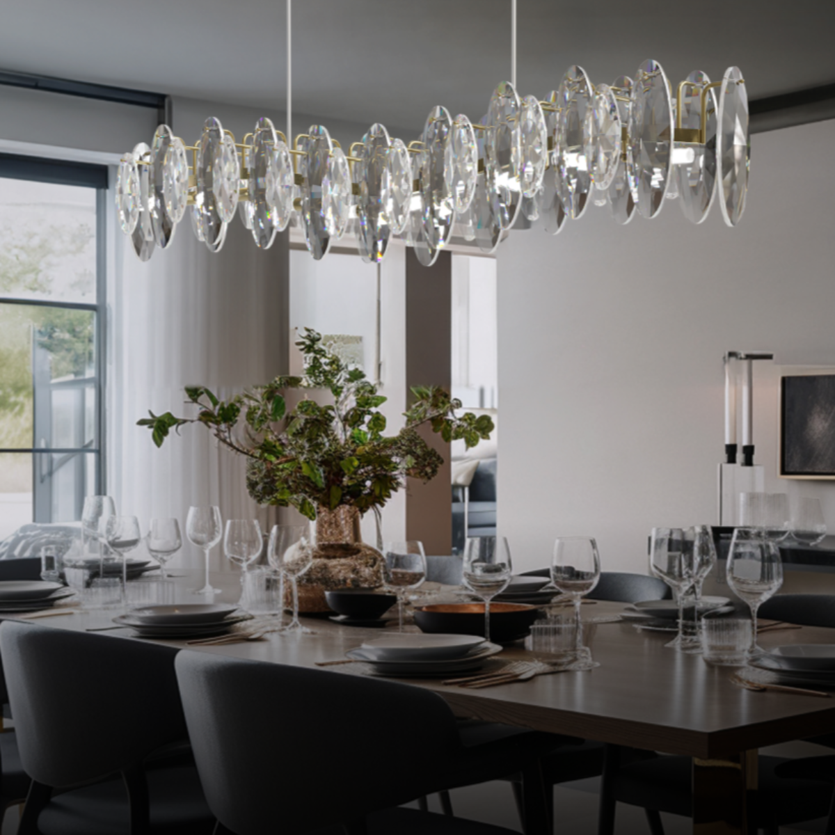 Marilyn Moderne LED Kroonluchters Wit Glas Metaal Woonkamer