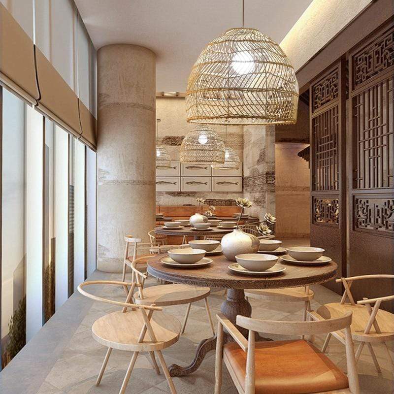 Muto Moderne Design LED Hanglamp Bamboo Woonkamer Keuken