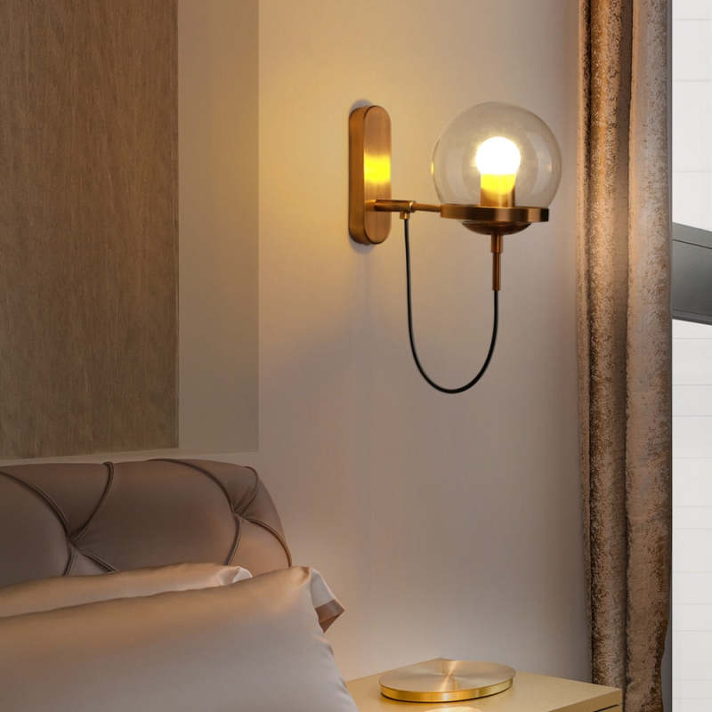 Valerio Retro Rustieke Glazen Design Wandlamp Zwart/Brons Woonk/Eetkamer