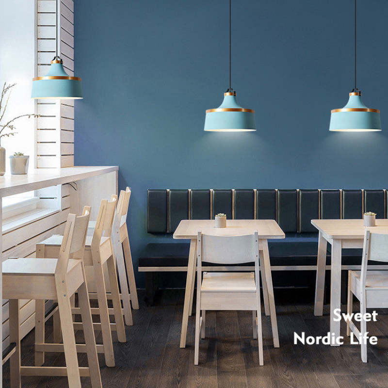 Morandi Modern Danish Hanglampen Blauw Zwart Wit Metaal Woonkamer