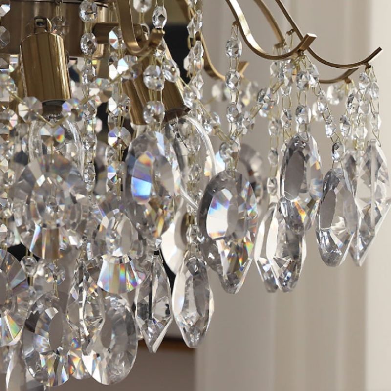 Marilyn Retro Kristal Kroonluchters Amber Glas Metaal Woonkamer