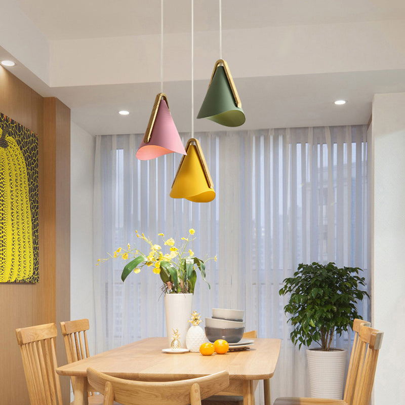 Morandi Moderne LED Hanglampen Roze/Groen/Geel Metaal/Hout Eetkamer