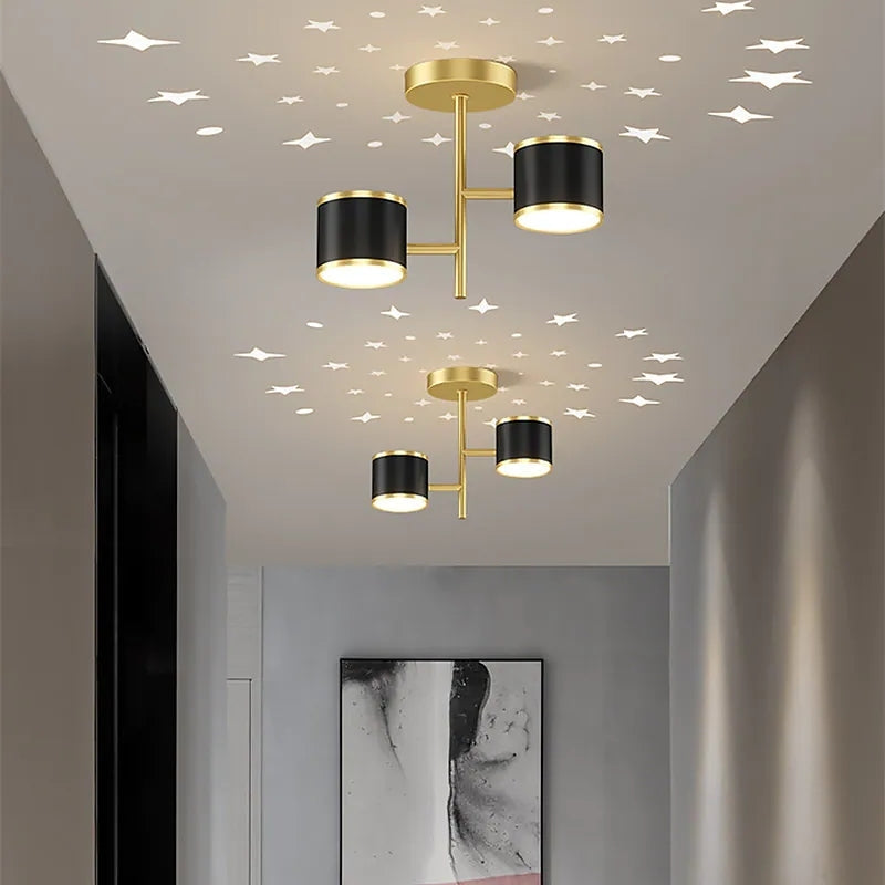 Madina Vintage Ronde LED Hanglampen Gouden Zwart Metaal Slaapkamer