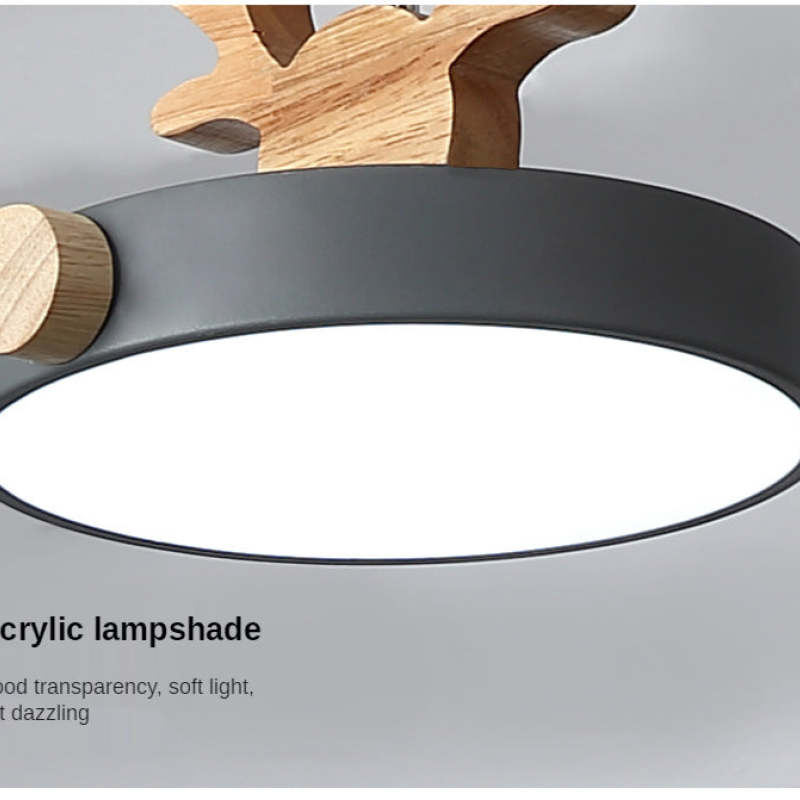 Morandi Modern Deer Antler LED Kroonluchter Hout Slaapkamer Woonkamer Eetkamer