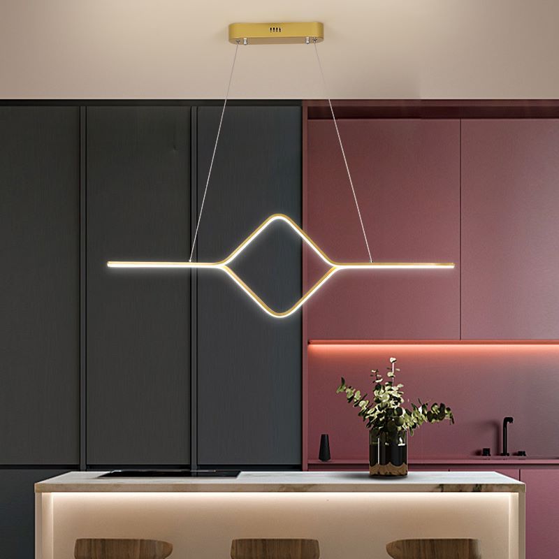 Orsini Moderne Lineair Vierkant LED Hanglamp Goud/Zwart Slaapkamer/Eetkamer