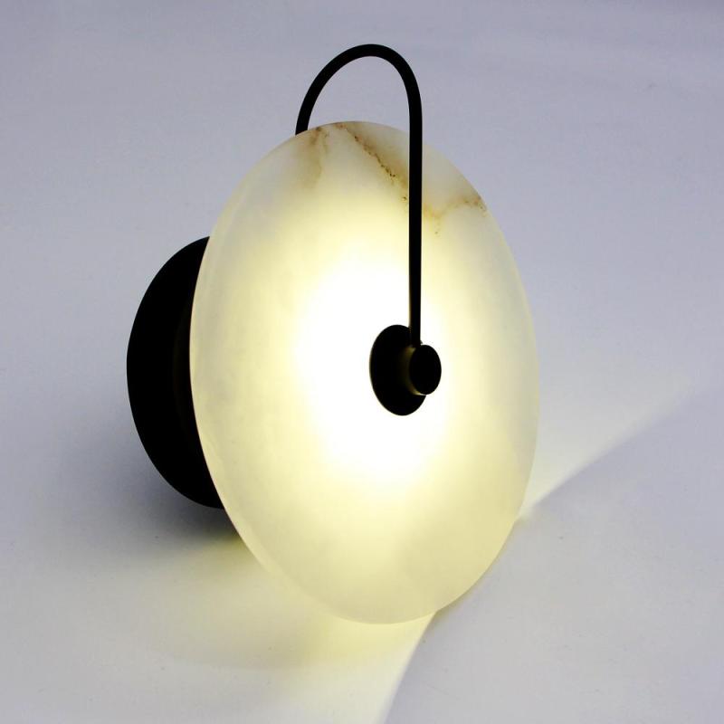 Jade Design Ronde LED Wandlamp Goud/Zwart Metaal/Kunstmatige Marmer Slaap/Woonkamer