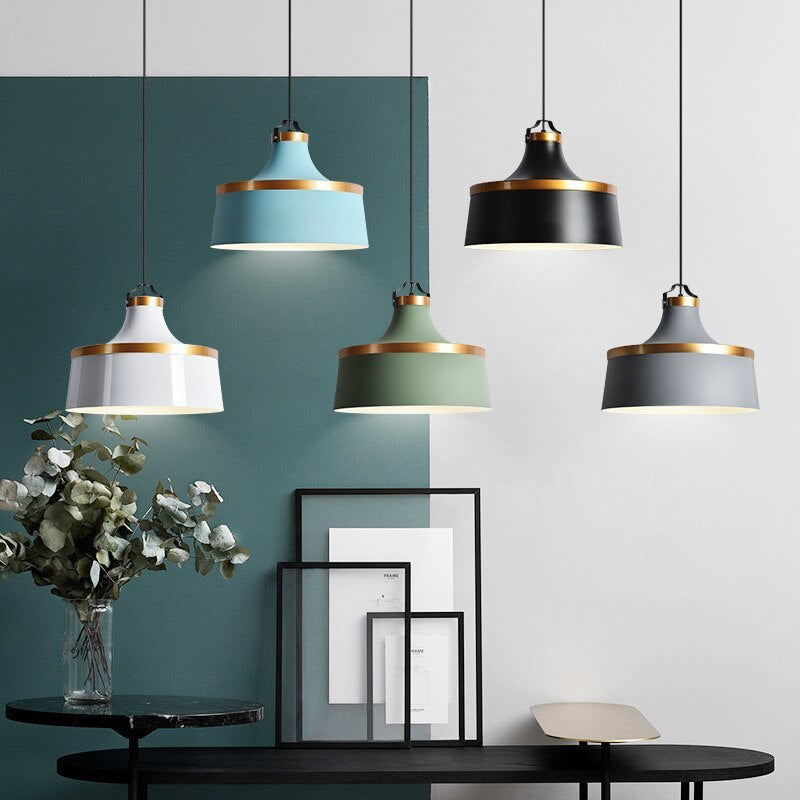 Morandi Modern Danish Hanglampen Blauw Zwart Wit Metaal Woonkamer