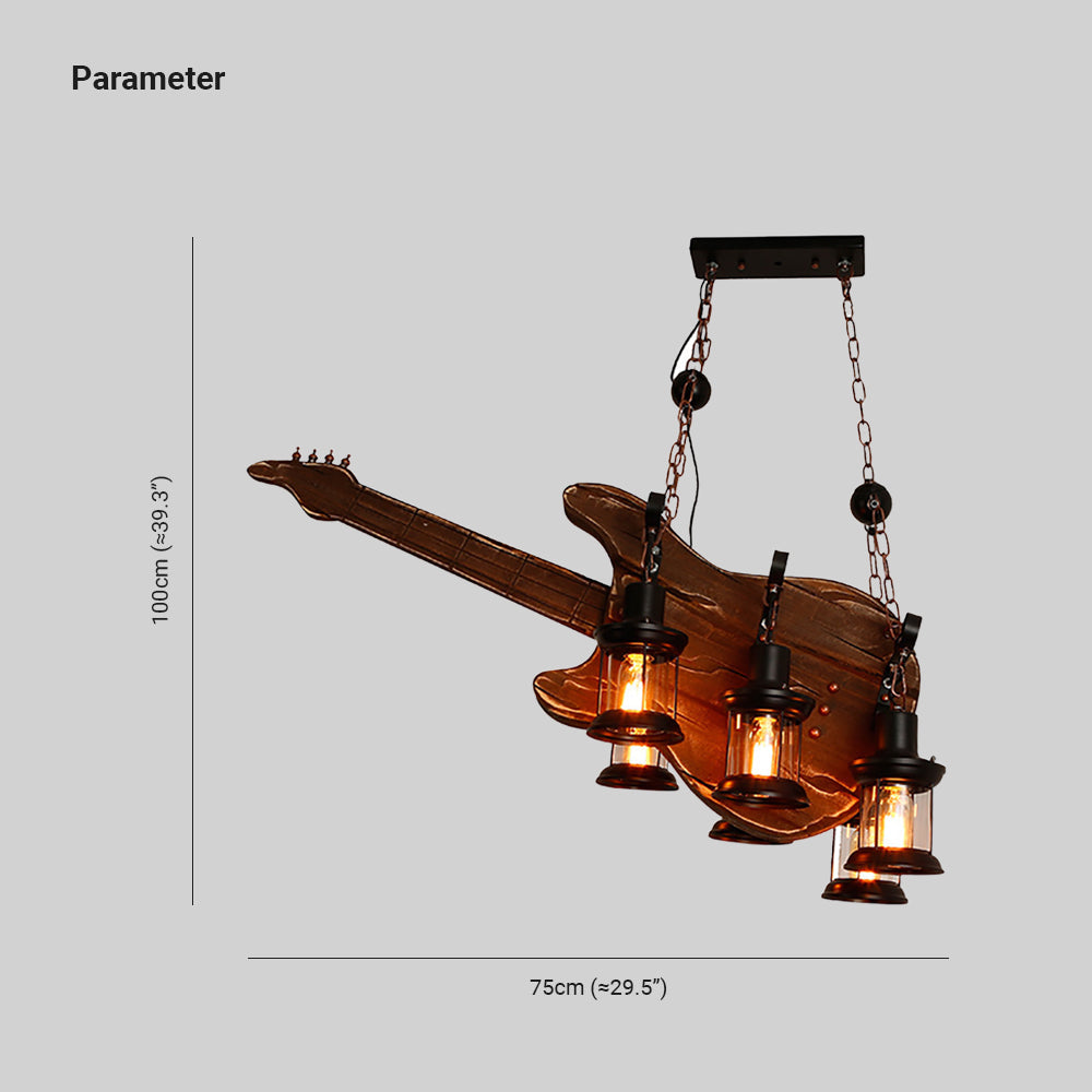 Brio Farmhouse Guitar Pendant Light, Metal/Wood, Walnut