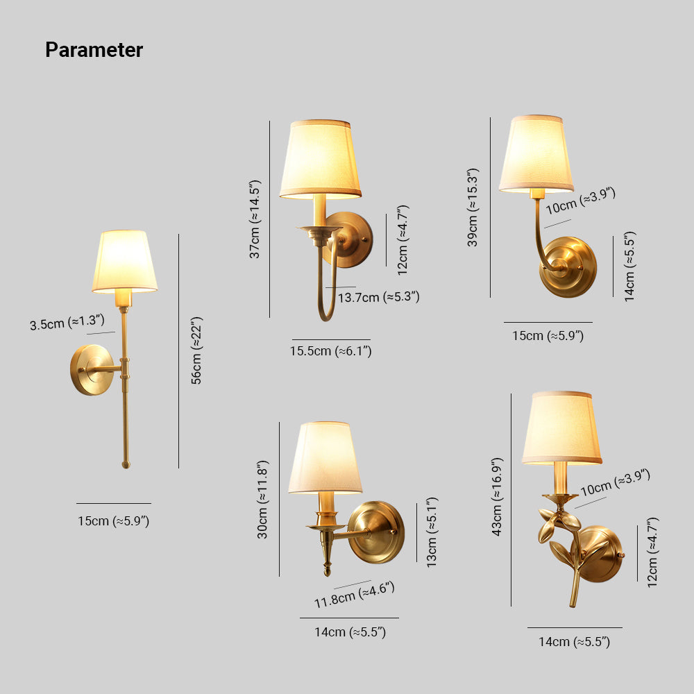 Valerio Vintage Rustic Lantern Metal/Fabric LED Wall Lamp, Gold