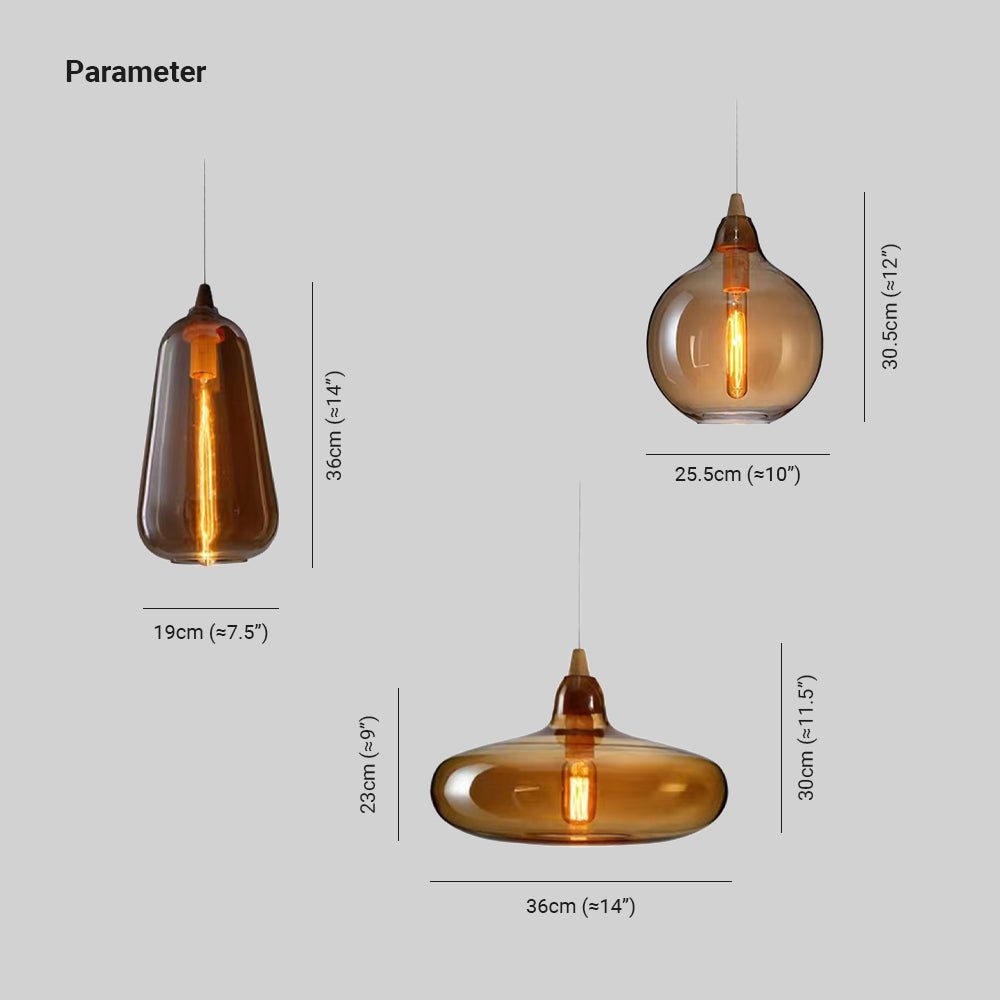 Hailie Moderne LED Hanglamp Amber Glas Metaal Woonkamer Slaapkamer