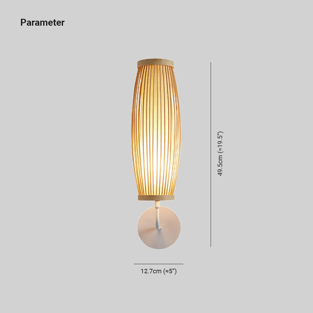 Muto Modern Design LED Wandlamp Bruin  Bamboe Metaal Slaapkamer