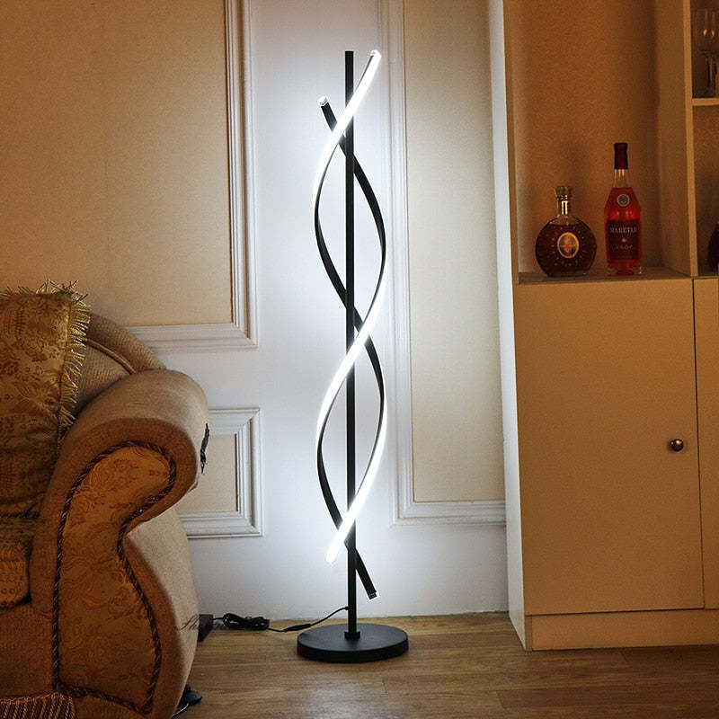 Louise Design Golflijn LED Vloerlamp Metaal/Silicium Zwart/Wit Woonkamer/Slaapkamer