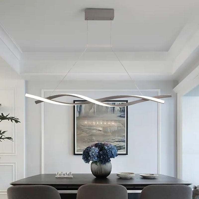 Louise Moderne  LED Hanglampen Zwart Grijs  Metaal Silica Gel Eetkamer