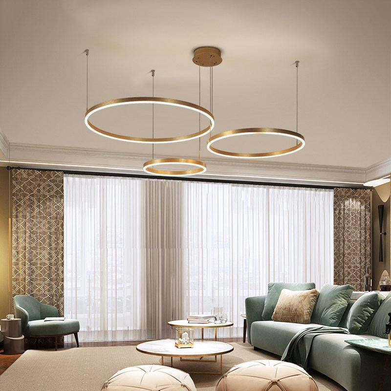 Alonza Moderne Grote  Hanglampen Wit Metaal Slaapkamer  Woonkamer Tir-Cirkel